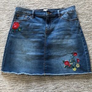 J Crew mid-thigh denim skirt
